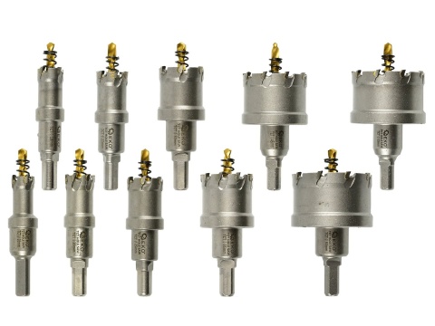 Kpl. otwornic widiowych do metalu z wiertłem tytanowym 10szt. 16-53mm (10)