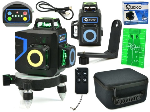 Laser samopoziomujący 3D 360 12x zielone linie (8)