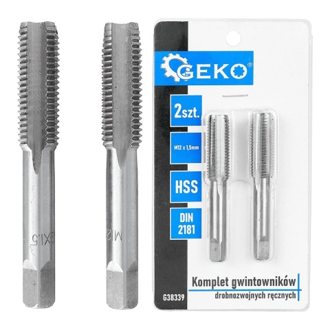 Komplet gwintowników drobnozwojnych ręcznych M12 x 1,5mm 2szt. (50/100)