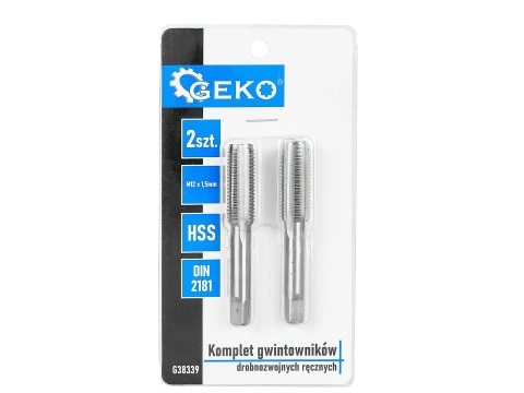 Komplet gwintowników drobnozwojnych ręcznych M12 x 1,5mm 2szt. (50/100)