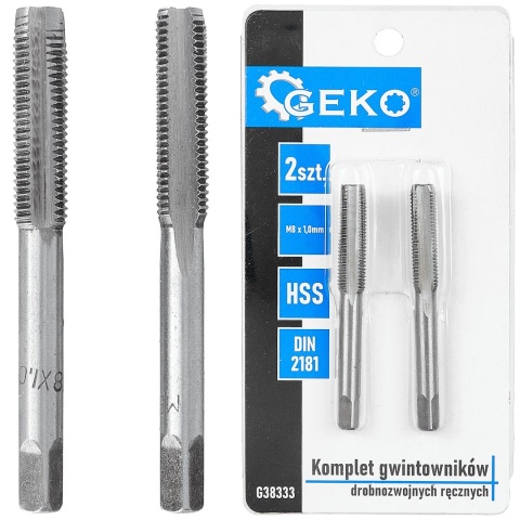 Komplet gwintowników drobnozwojnych ręcznych M8 x 1,0mm 2szt. (100/200)