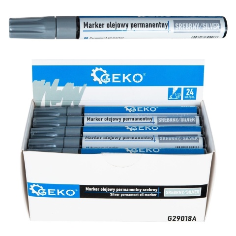 Marker olejowy permanentny srebrny - kartonik wystawowy (24/480)