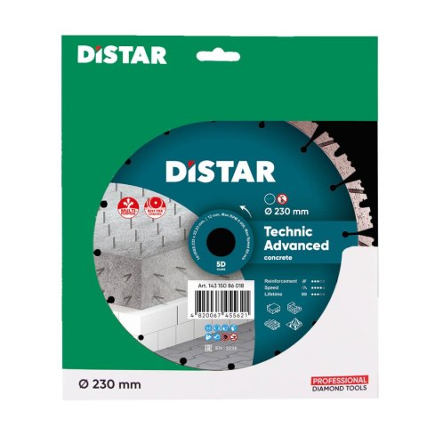 Distar Tarcza diamentowa do cięcia betonu zbrojonego segment 230mm TECHNIC ADVANCED 1A1RSS 143 153 86 018