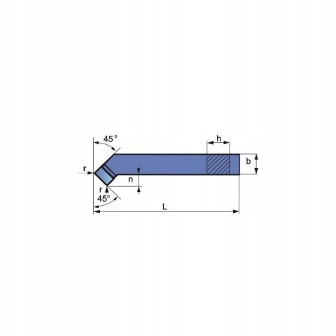 Nóż tokarski wygięty bocian 20x20mm S20 NNZc