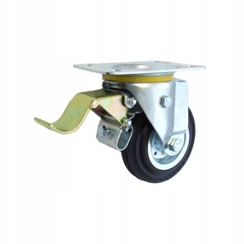 Koło kółko skrętne z hamulcem metal-guma 160mm