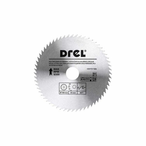 Drel Tarcza piła do cięcia drewna 180x30mm 60T CON-TCV-1806