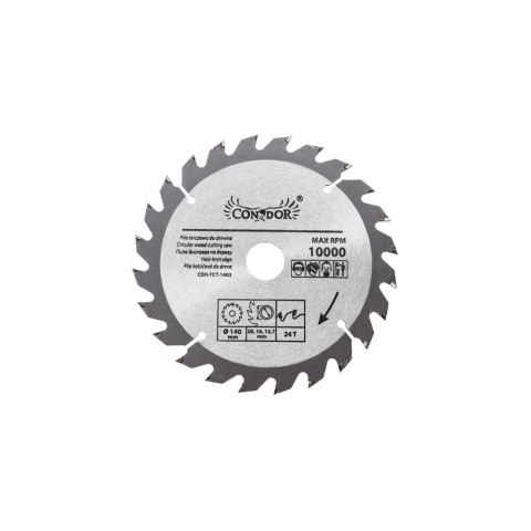 Drel Tarcza piła widiowa do drewna 140x20mm 24T CON-TCT-1402