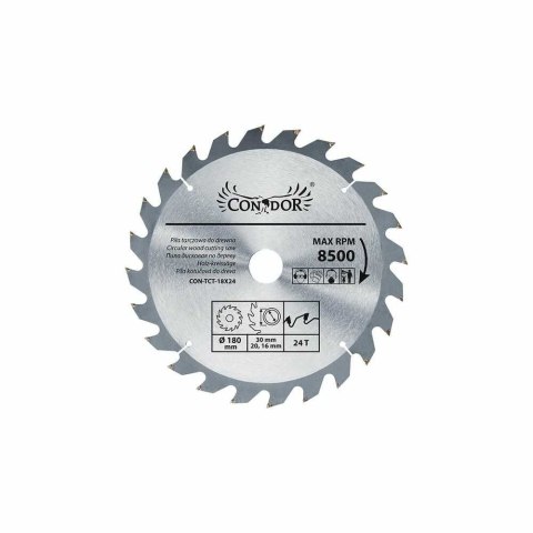 Drel Tarcza piła widiowa do drewna 180x30mm 24T CON-TCT-1802