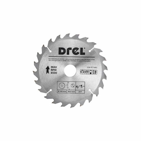 Drel Tarcza piła widiowa do drewna 185x30mm 24T CON-TCT-1852