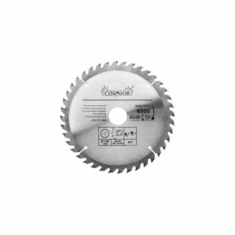 Drel Tarcza piła widiowa do drewna 190x30mm 40T CON-TCT-1904