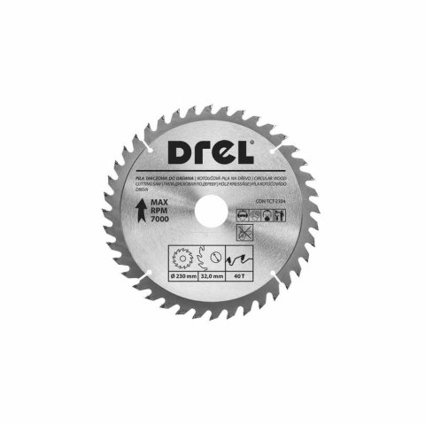 Drel Tarcza piła widiowa do drewna 230x32mm 80T CON-TCT-2308