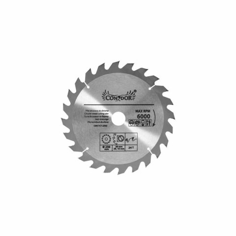 Drel Tarcza piła widiowa do drewna 250x30mm 24T CON-TCT-2502