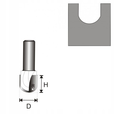 Frez do drewna rowkujący U 6.35x15.5x8mm