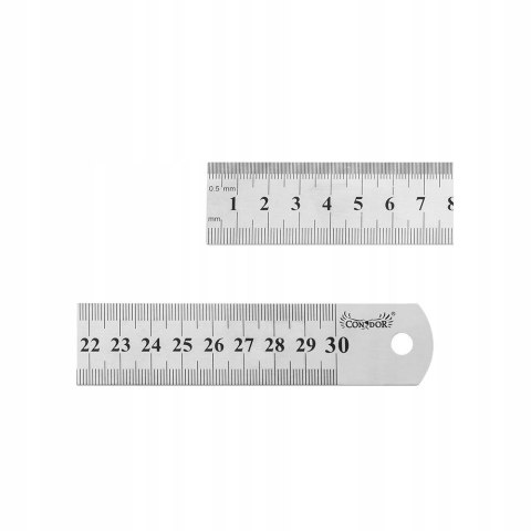 Przymiar kreskowy metryczno-calowy stalowy 300mm