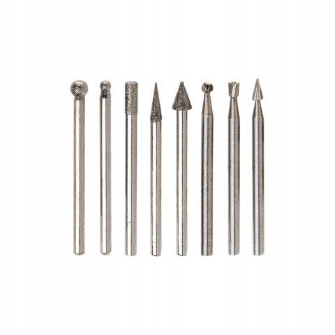 Zestaw frezów diamentowych trzpień 2.35mm 8szt.