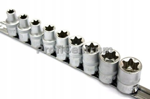 Jonnesway Zestaw kluczy nasadowych torx E 9szt 1/2