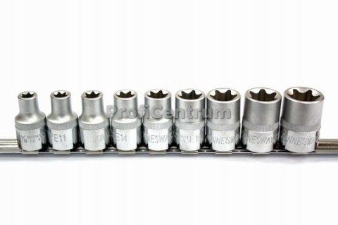Jonnesway Zestaw kluczy nasadowych torx E 9szt 1/2