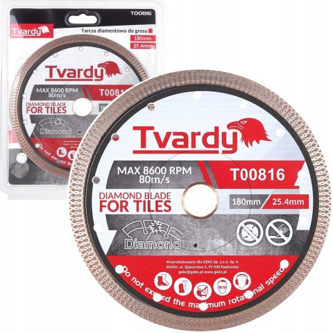 TARCZA DIAMENTOWA DO CIĘCIA GRESU GRES PORCELANOWY KWARC MARMUR 180mm