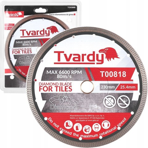 TARCZA DIAMENTOWA DO CIĘCIA GRESU GRES PORCELANOWY KWARC MARMUR 230mm