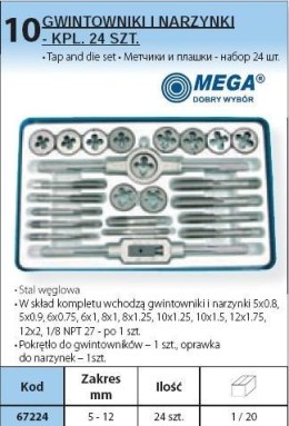 GWINTOWNIKI + NARZYNKI KOMPLET 24 elem. PROLINE