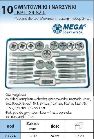 GWINTOWNIKI + NARZYNKI KOMPLET 24 elem. PROLINE