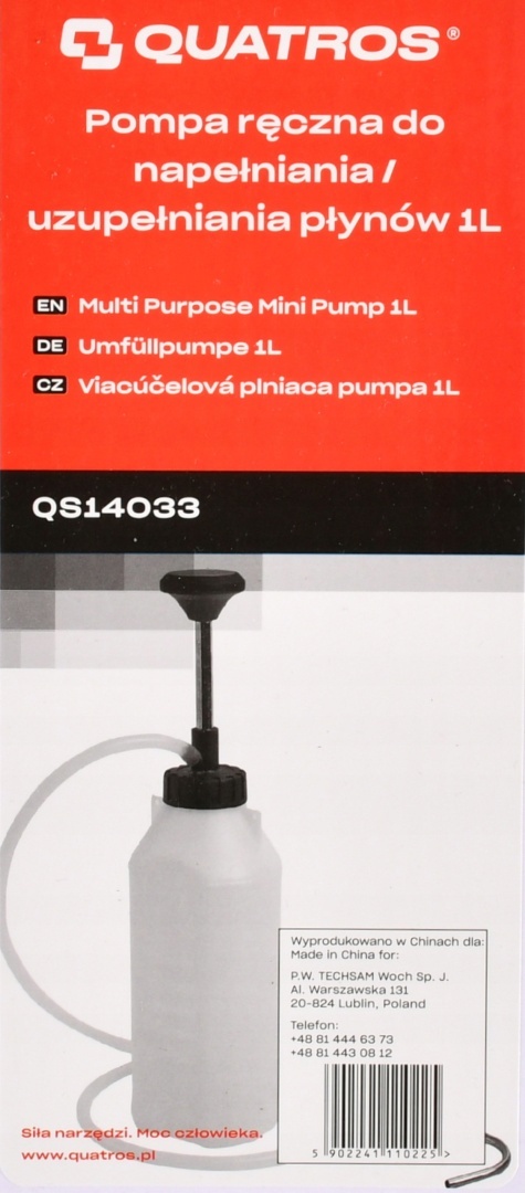 Pompa ręczna do napełniania - uzupełniania płynów 1L QS14033 Quatros
