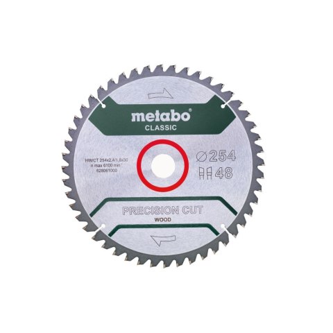 Metabo Piła tarczowe do cięcia drewna 254x30mm 48Z 628061000