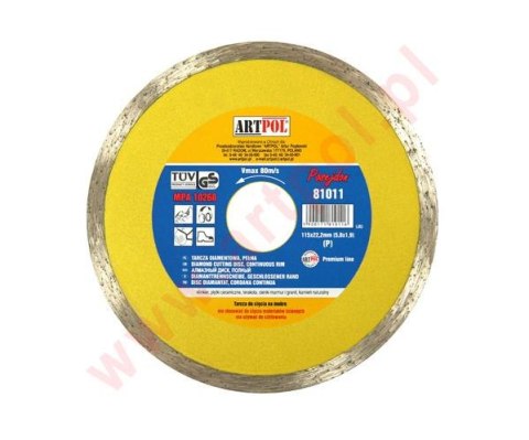 TARCZA DIAMENTOWA 115 x 22,2mm PEŁNA /AR ARTPOL