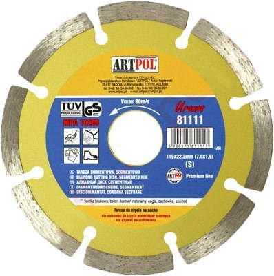 TARCZA DIAMENTOWA 125 x 22,2mm SEGMENTOWA /AR ARTPOL