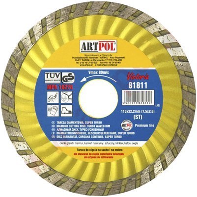 TARCZA DIAMENTOWA 125 x 22,2mm TURBO PLUS /AR ARTPOL