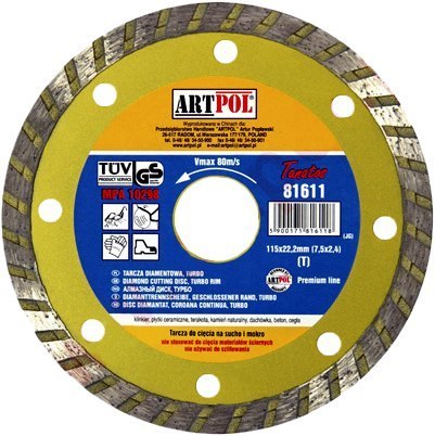 TARCZA DIAMENTOWA 230 x 22,2mm TURBO /AR ARTPOL
