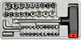 VOREL WKRĘTAK TYPU T Z WYMIENNYMI GROTAMI I NASADKAMI kpl. 41szt. 65150 TOYA