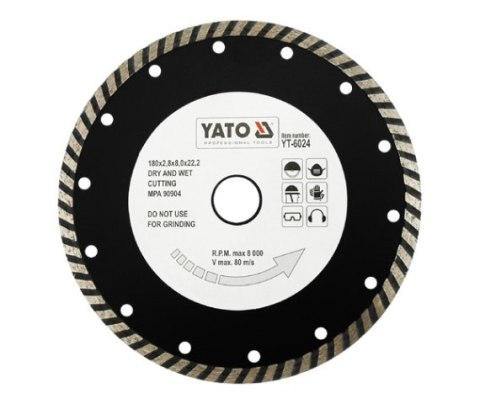 YATO TARCZA DIAMENTOWA TURBO 180 x 22,2mm 6024 YATO