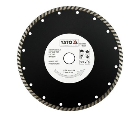 YATO TARCZA DIAMENTOWA TURBO 230 x 22,2mm 6025 YATO