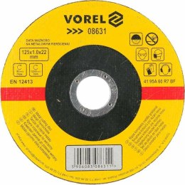 VOREL TARCZA DO CIĘCIA METALU 125 x 1,0 x 22,2mm 08631 TOYA