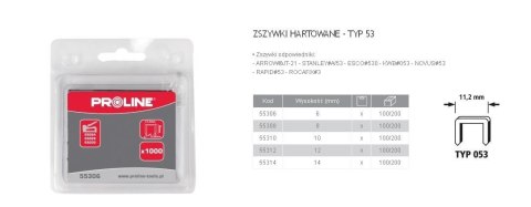 ZSZYWKI HARTOWANE 12mm TYP 53 (11,2mm) 1000szt. PROLINE
