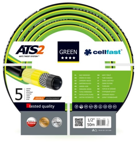 CELLFAST WĄŻ OGRODOWY GREEN ATS 1/2" 50m * CELLFAST