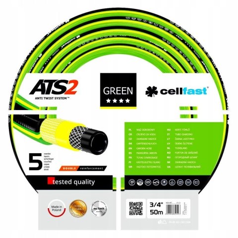 CELLFAST WĄŻ OGRODOWY GREEN ATS 3/4" 50m * CELLFAST