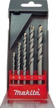 ZESTAW WIERTEŁ CYLINDRYCZNYCH DO BETONU 5szt 4, 5, 6, 8, 10 mm MAKITA