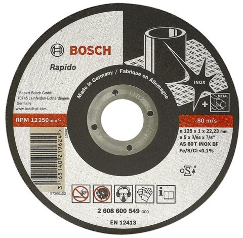BOSCH TARCZA DO METALU 230mm x 2,0mm x 22mm EXPERT FOR INOX RAPIDO BOSCH