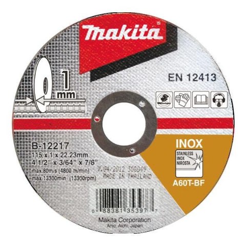 MAKITA TARCZA DO METALU INOX A60T 180x1,6x22,2mm MAKITA