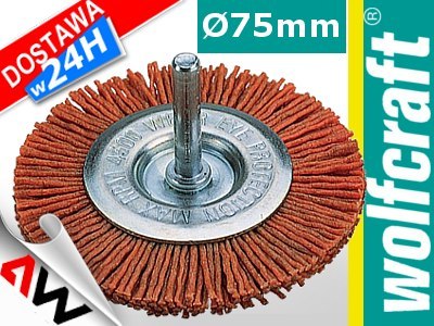 WOLFCRAFT SZCZOTKA NYLONOWA 75mm TARCZOWA TRZPIEŃ 6mm WOLFCRAFT