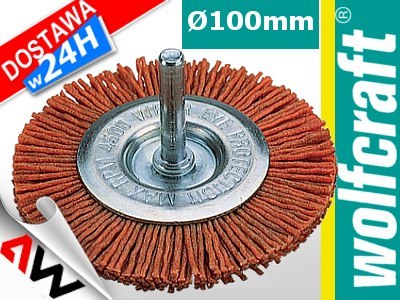 WOLFCRAFT SZCZOTKA TARCZOWA NYLONOWA 100mm TRZPIEŃ 6mm WOLFCRAFT
