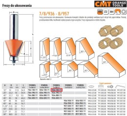 CMT FREZ HM A=15 D=19 I=11,5 S=8 DO UKOSOWANIA Z ŁOŻYSKIEM%%% CMT