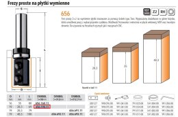 CMT FREZ NA PŁYTKI WYMIENNE Z ŁOŻYSKIEM HM D=19 I=28,3 L=68,5 S=8 CMT