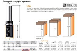 CMT FREZ NA PŁYTKI WYMIENNE Z ŁOŻYSKIEM HM D=19 I=48,3 L=99,8 S=12+G.ŁO CMT