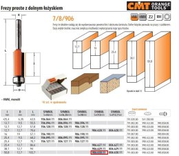 CMT FREZ PROSTY Z ŁOŻYSKIEM HM I=25,4 D=50,8 S=12 DOLNE ŁOŻ%%% CMT