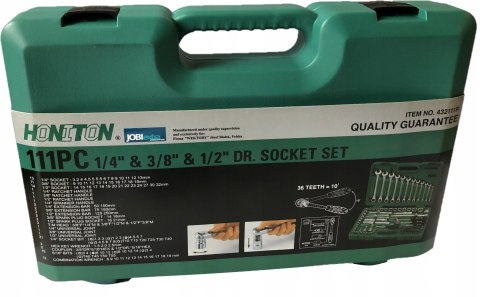 HONITON ZESTAW KLUCZY 111 ELEMENTÓW 1/4"-3/8"-1/2" HONITON