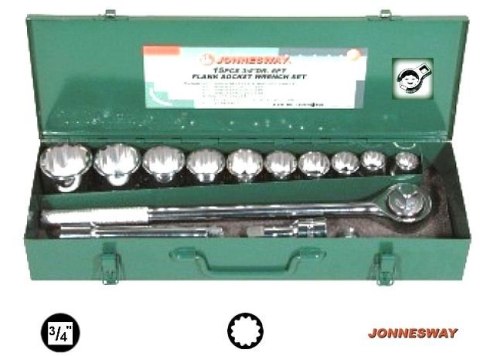 JONNESWAY ZESTAW KLUCZY 3/4" 14elem. 12-KĄTNE 22-50mm WALIZKA METALOWA JONNESWAY