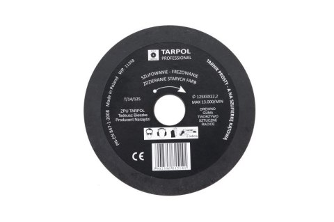 TARPOL TARNIK PROSTY FI = 125mm x 3 x 22,2mm, GŁADŹ OSTATECZNA T-16 TARPOL